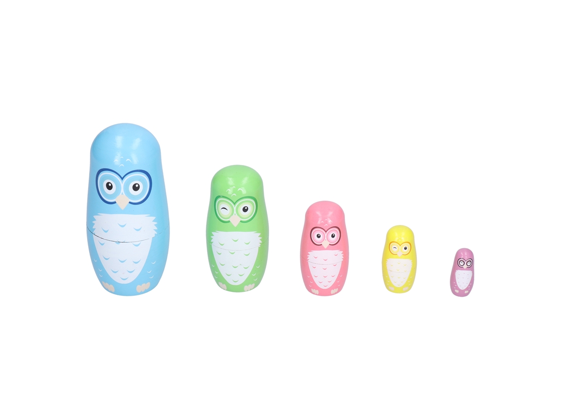 Muñecas Matryoshka, pintura de búho, juguete decorativo de madera