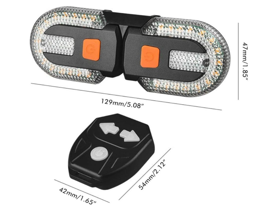 Luz trasera de bicicleta LED, indicadores de bicicleta con control remoto  inalámbrico USB recargable, luces de intermitentes de luz trasera de  bicicleta a prueba de agua (negro) CHRONUS