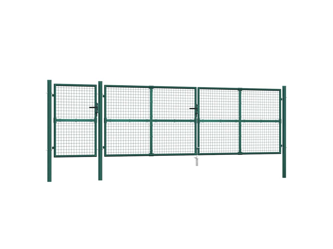 Maison Exclusive - Puerta De Jardín De Malla Verde 500x125 Cm Acero Galvanizado