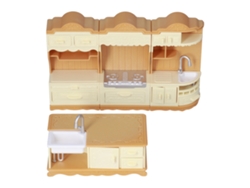 Juego De Cocina En Miniatura Para Casa De Muñecas Con Fregadero, Estufa, Armario Y Mesa De Cocina - Regalo Para Niños