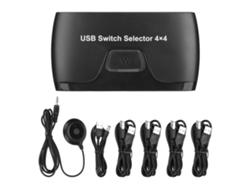 Switch Kvm 4 Portas Compartilhar 4 Dispositivos Usb Para Teclado Mouse Impressora Windows Linux Chrome Os