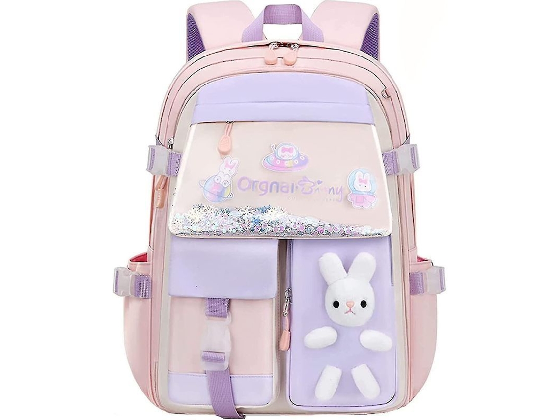 2026-mochila Conejo Kawaii Para Niñas, Mochila Escolar Impermeable De Gran Capacidad Con Diseño Ergonómico Y Secuenciales Perlados