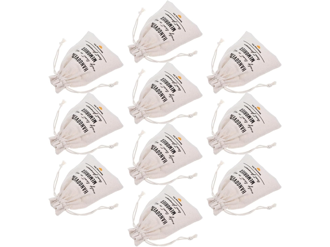 Juego 10 Bolsas Blancas Cordón 13 18 Fiestas Ideales Despedidas Soltera Versátiles Regalo Bodas Prácticas