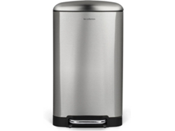 Cubo de Basura LES COLLECTORS N°712 (Plateado - Acero Inoxidable - 30 L)