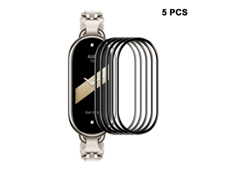 5 piezas para Xiaomi Band 8 ENKAY Hat-Prince 3D pieza de borde suave de cobertura total + película protectora de pantalla PMMA HD