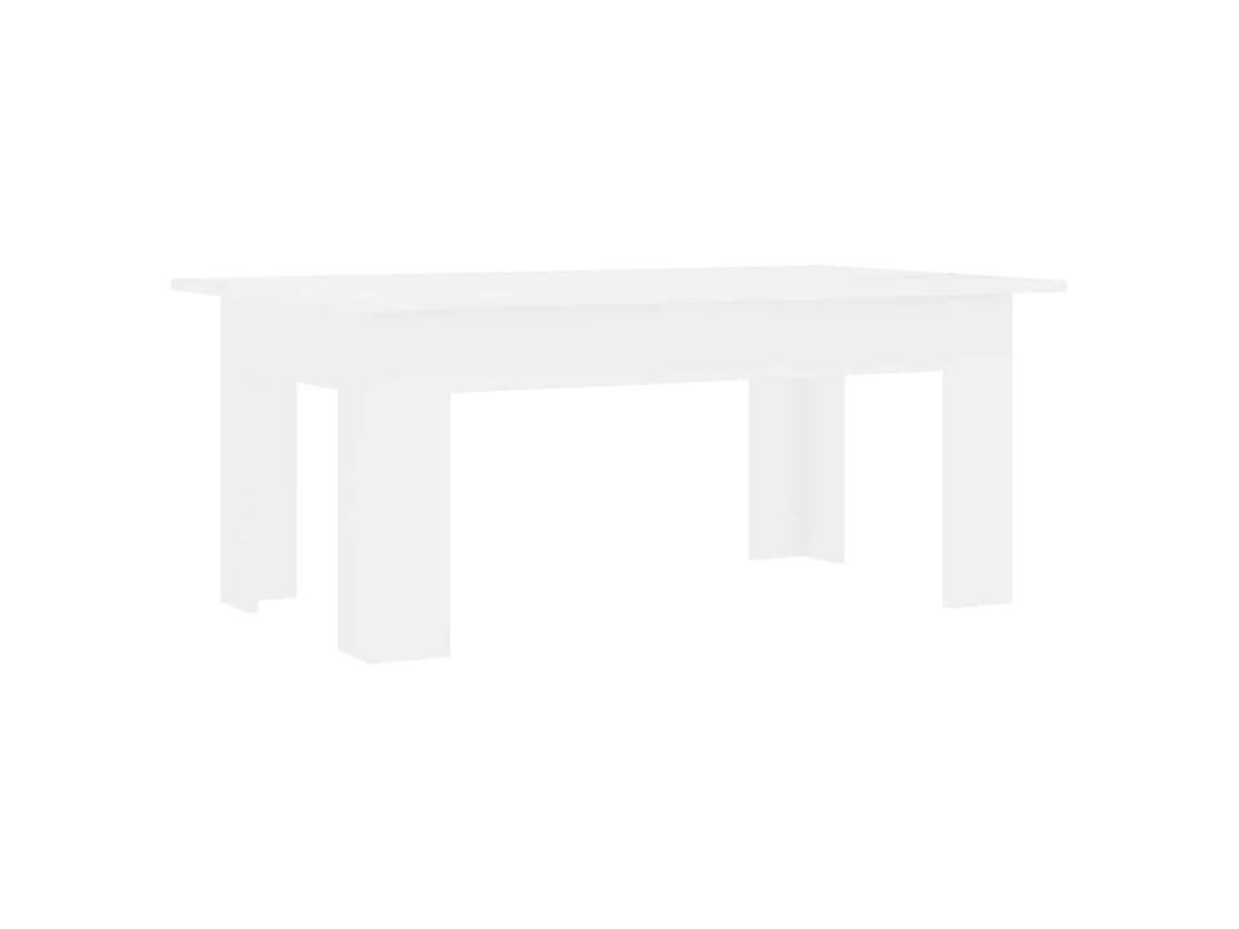 Mesa de centro de diseño moderno, 100 x 60 x 42 cm, madera industrializada blanca, Dec037801