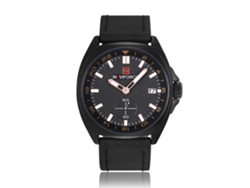 Reloj De Cuarzo Para Hombre Con Correa De Cuero, Resistente Al Agua Hasta 30 M Y Calendario (negro/marrón).