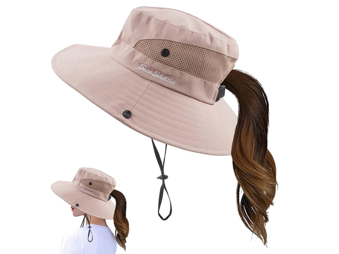 2026-gorra De Cubo Con Visera Ancha Para Mujer Gorra De Sol Con Coleta Protección Uv Plegable Para Parejas Senderismo Pesca Viaje Verano