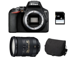 Kit Cámara Réflex NIKON D3500 + 18-200 VR + Bolsa + SD 4Go