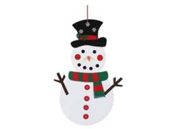 Bufanda de fieltro con forma de muñeco de nieve, adorno navideño rojo y verde