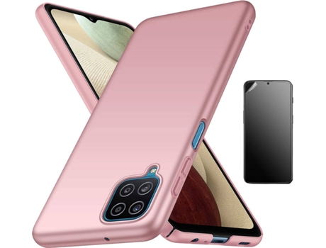 Funda + Protector de Pantalla Samsung A12 Turtleshell Rosa