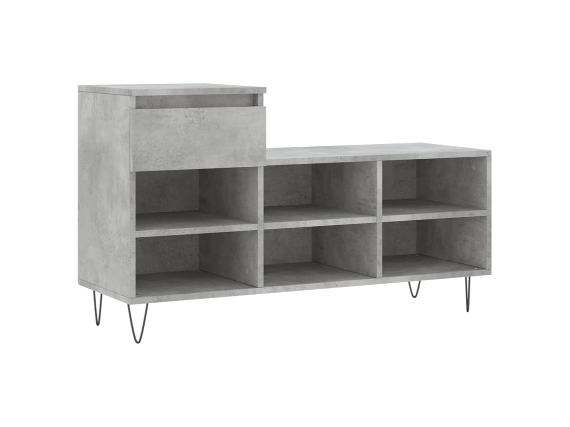 Zapatero de derivados de la madera, Gris Cemento, MAISON EXCLUSIVE (102x36x60 cm)