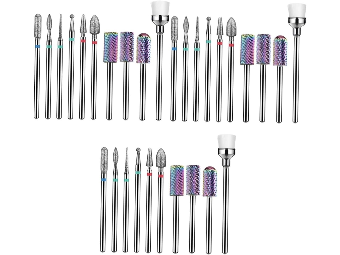 30 Pièces Conjunto De Forys A Ongles Outils En Acrylique Tête Perceuse Manucure D'art D'ongle
