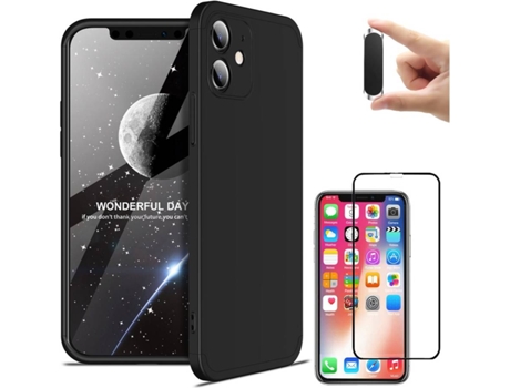 Kit Funda + Protector + Soporte para iPhone 12PHONESHIELD BD-GK&9D&MH-BK-IP-12 Negro