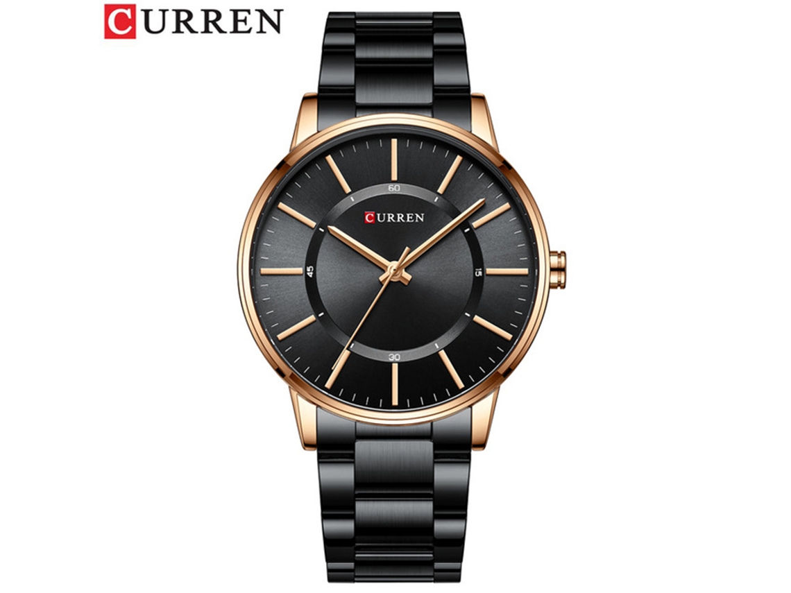 Correa De Acero Inoxidable (negra), Movimiento Japonés, Correa De Acero Para Hombre.