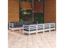 Conjunto de jardín de 9 piezas con cojines de pino macizo DKD Home Decor