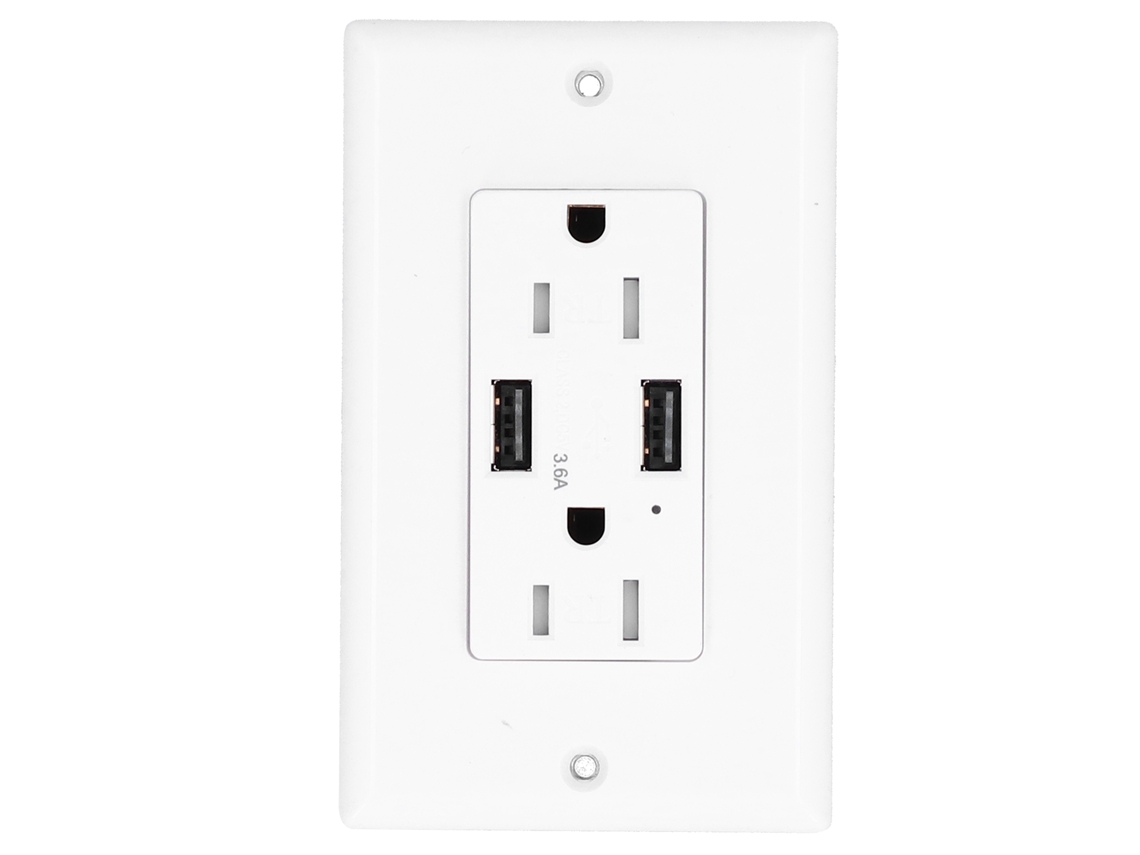 2026velora-tomacorriente Delgado Gfci Com Usb Auto-test 125v 15a Interruptor De Falla A Tierra
