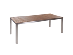 Mesa De Refeição De Jardim Viareggio 200 Cm 90 Cm Madeira De Teca Com Certificado Fsc® Castanho