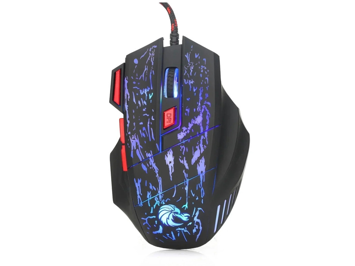 Ratón para juegos Yizhood H300 con cable USB, retroiluminado 3D, compatible con Windows, Mac OS, PC y portátiles, con luz de respiración, 7 botones, color negro