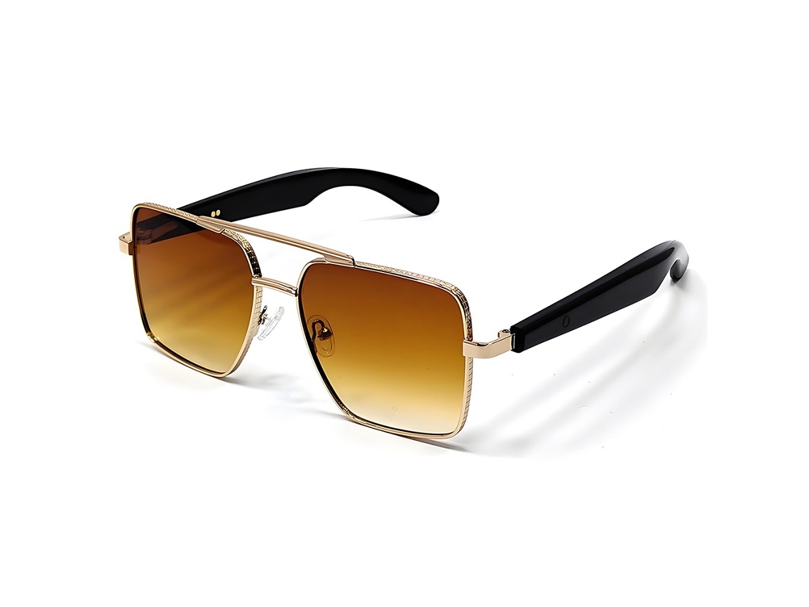 Gafas inteligentes Eifson GT30, auriculares, interruptor automático, bisagra metálica (té dorado)