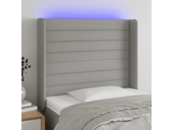Cabecero Con Led De Tela Gris Claro 93x16x118/128 Cm