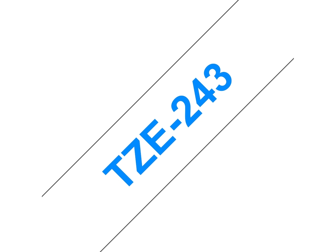 Cinta laminada Compatible Brother Tze243 Texto Azul / Fondo Blanco 18Mm X 8M
