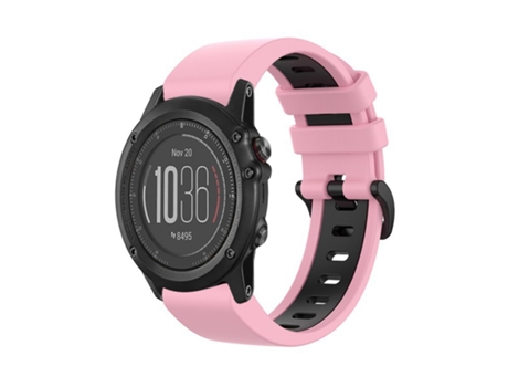 Correa Smartwatch para Garmin Fenix 3 26mm Sport Silicona Bicolor (Rosa + Negro)