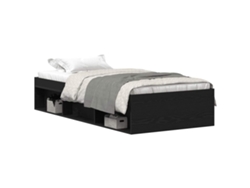 Maison Exclusive - Estructura De Cama Sin Colchón Roble Negro 75x190 Cm