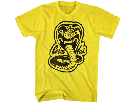 Camiseta Unisexo DEEPSTONE Karate Kid Yellow Cobra Kai Logo Amarillo (M)