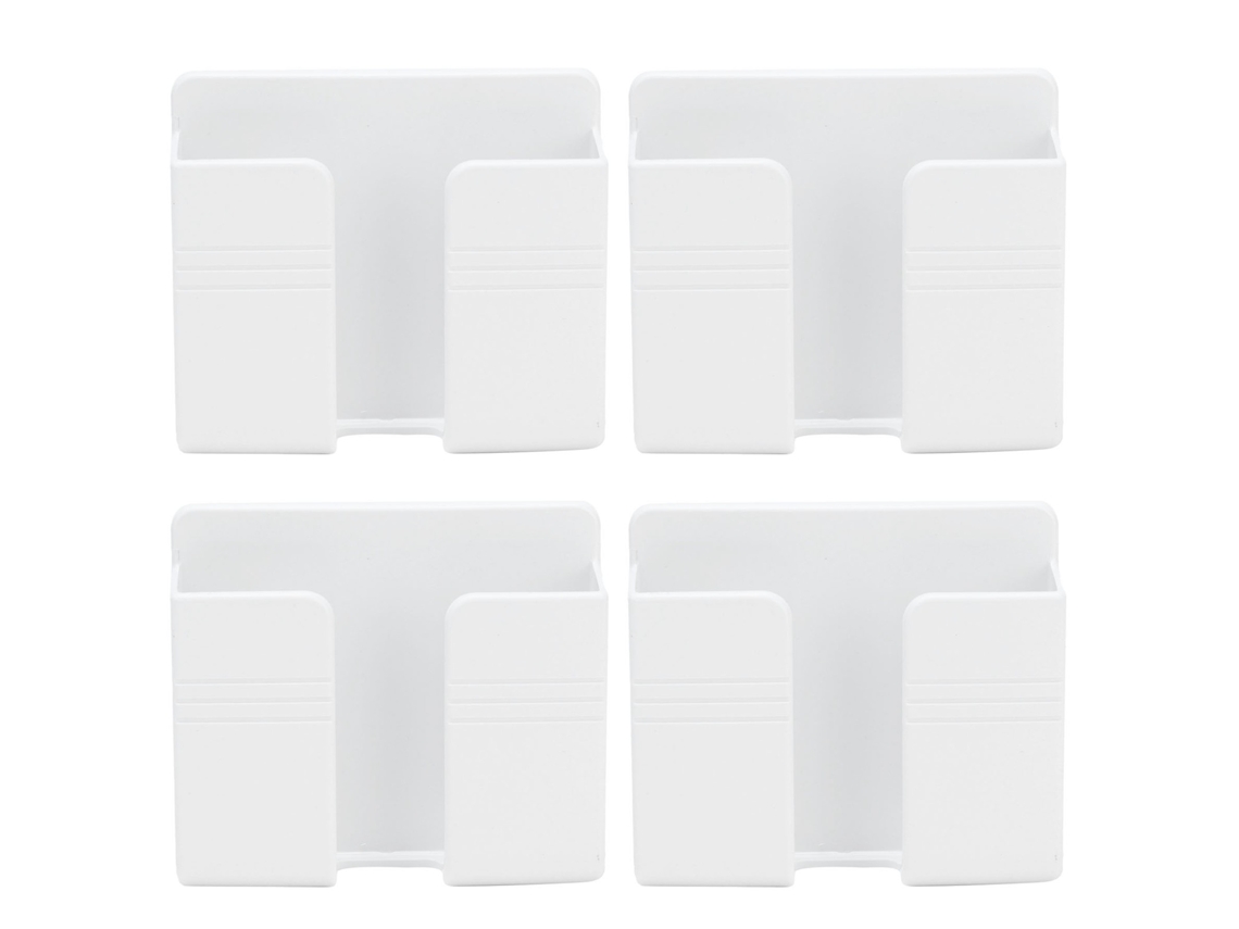 4 Estantes De Pared Sin Agujeros Para Almacenamiento, Control Remoto, Base De Carga Para Teléfono Celular, Abs