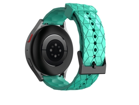 Correa de Silicona 22mm patrón de fútbol para Samsung Galaxy Watch3/Huawei Watch GT 2/GT Runner/Garmin Forerunner 255 - verde azulado