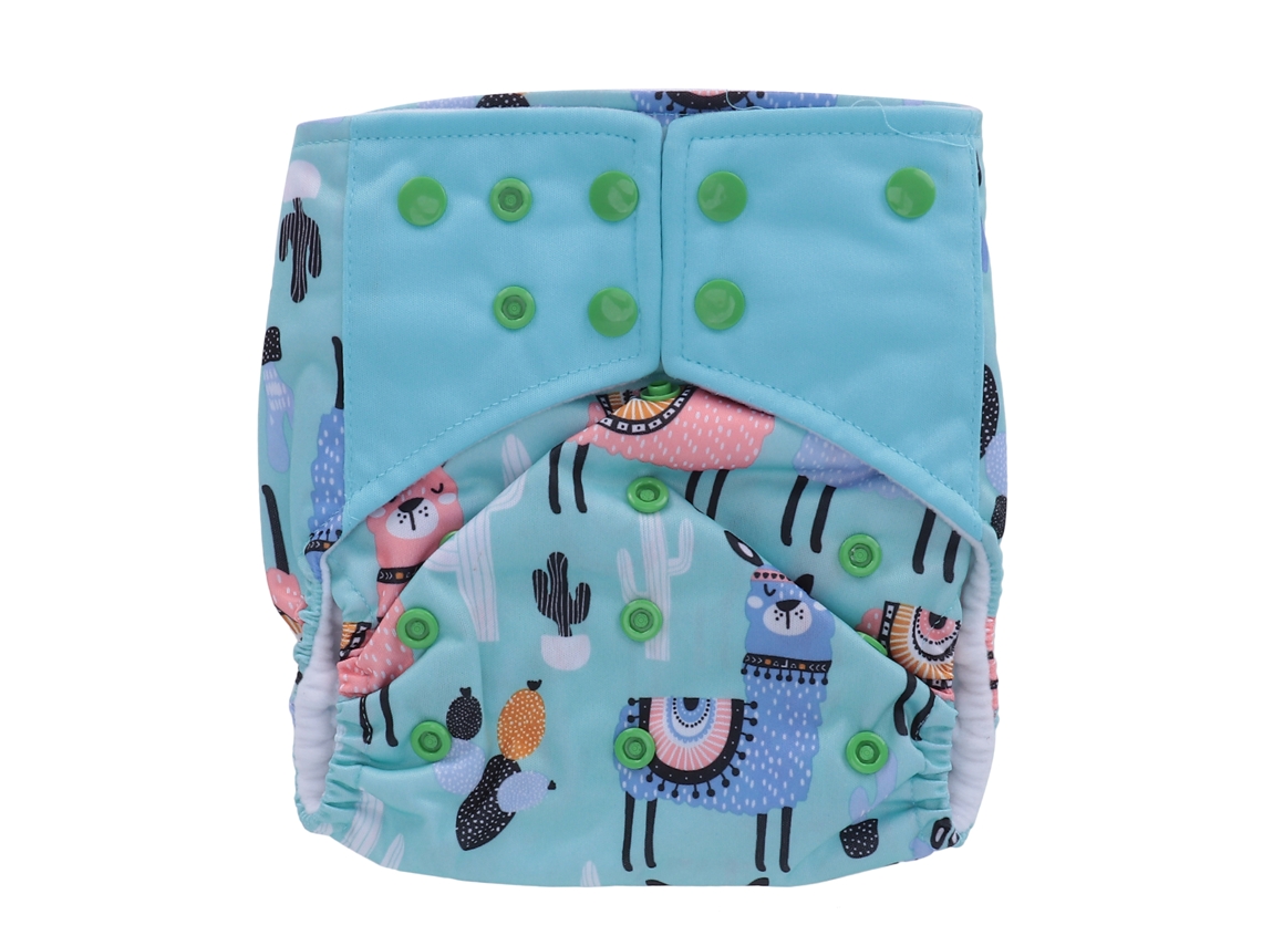 Cambiador De Tela Lavable Y Reutilizable Para Bebés, Con Tamaño Ajustable Y Estampado De Alpaca.