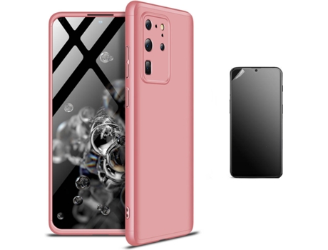 Kit Carcasa Y Protector Samsung S20 Ultra Ultimatte Slim Armor 360º Rosa