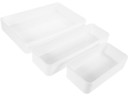 Juego De 3 Cajas De Almacenamiento De Pet Fáciles De Limpiar Para Cajones De Cocina, Baño Y Oficina.