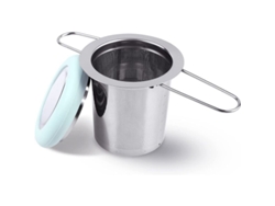 Colador De Té De Acero Inoxidable 304 Con Malla Fina Y Mango Plegable Para Taza De Té Azul Claro