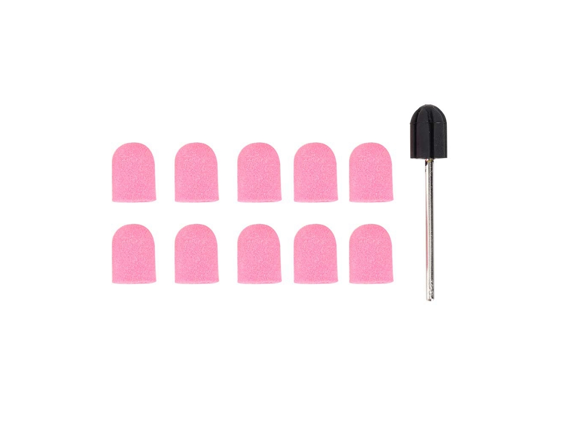 Lima De Uñas Con Forma De Anillo, Tapa Para Pulir, Cabezal De Lijado De 10x15 Mm, Color Rosa.