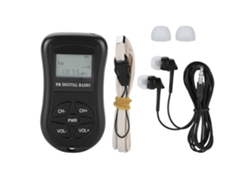 Radio digital portátil con pantalla LCD y auriculares