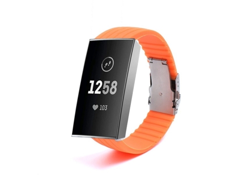 Correa Silicona Líquida para Fitbit by Google Charge 3 Naranja