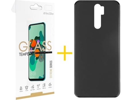 Kit Funda + Protector de Pantalla Xiaomi Redmi 9 SKYHE Liso (Negro)