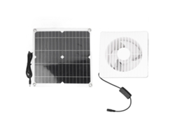 Ventilador solar de 12 W para gallineros y establos.