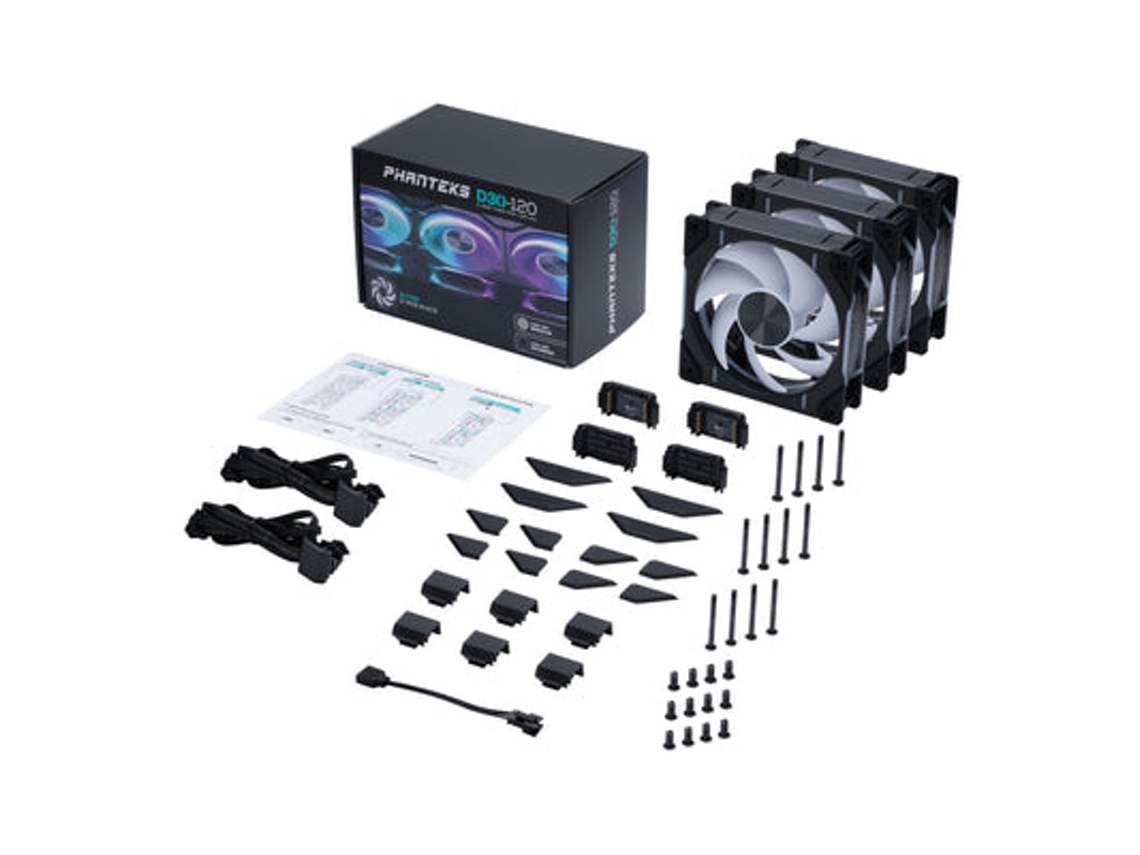 PHANTEKS D30 Pwm D-Rgb Negro Pack 3 Ventiladores 120Mm