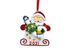 KOFIHETY Adorno Navideño de Resina con Papá Noel y Árbol, Colgante para Decoración de Año Nuevo, Fiesta, Hogar o Regalo
