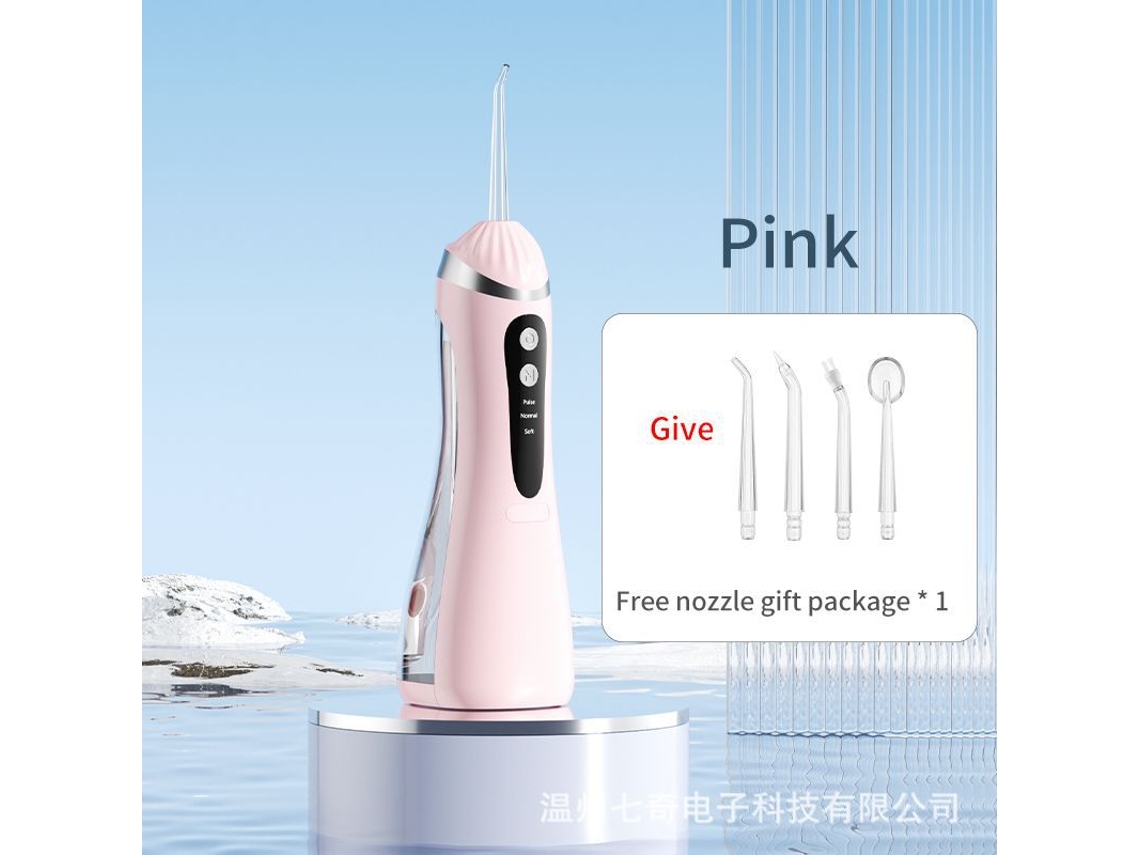 Irrigador Bucal Hilo Dental Inalámbrico Para Limpiar Los Dientes Eliminación De Cálculos Bucales Recargable Rosa SIURN