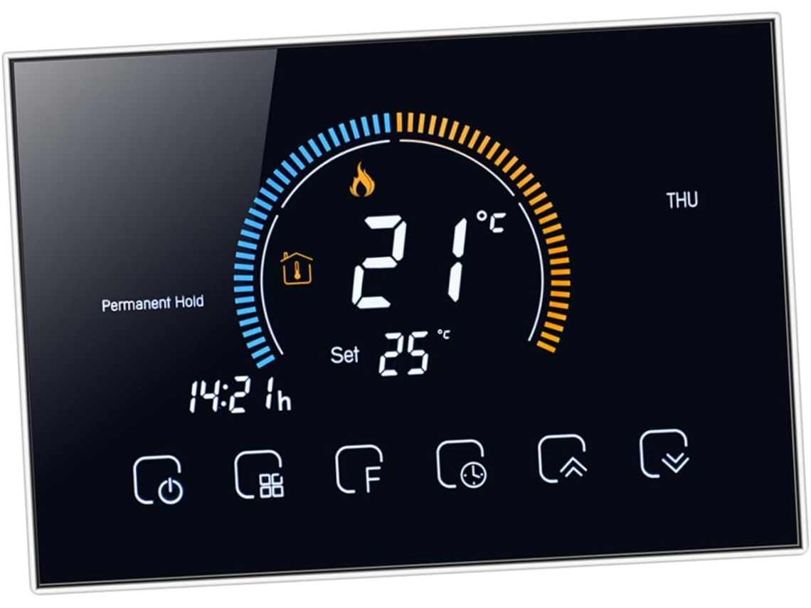 Termostato inteligente para suelo, regulador de temperatura residencial con pantalla táctil y modo manual. SFUSHOS