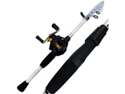 Combo De Caña Pescar Para Casting: Telescópica Carbono Y Carrete Baitcasting, Kit Pesca Portátil Viajes, Pe...