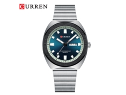 Reloj Redondo Impermeable (azul Plateado) Con Doble Calendario