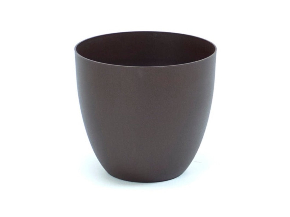 TES Maceta Redonda Cuenco Diámetro 18 cm Capacidad 3L. Bronce PLASTIKEN