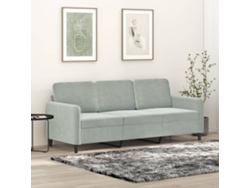 Sofá De 3 Plazas | Sofá De Salón | Sofá De Descanso Terciopelo Gris Claro 180 Cm Wsd193212