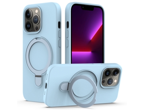 Funda Mobile Phone Cases Magsafe Liquid With Ring para iPhone 12 Pro Max Silicona Azul