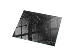 Tapa De Mesa Rectangular Espelharte (80x60 Cm - Patrón De Mármol Con Vetas - Negro)